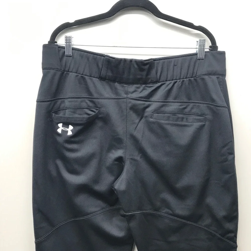 Under Armour Baseball Pants Loose Men's XL Straight Black Stretch Belted Logo